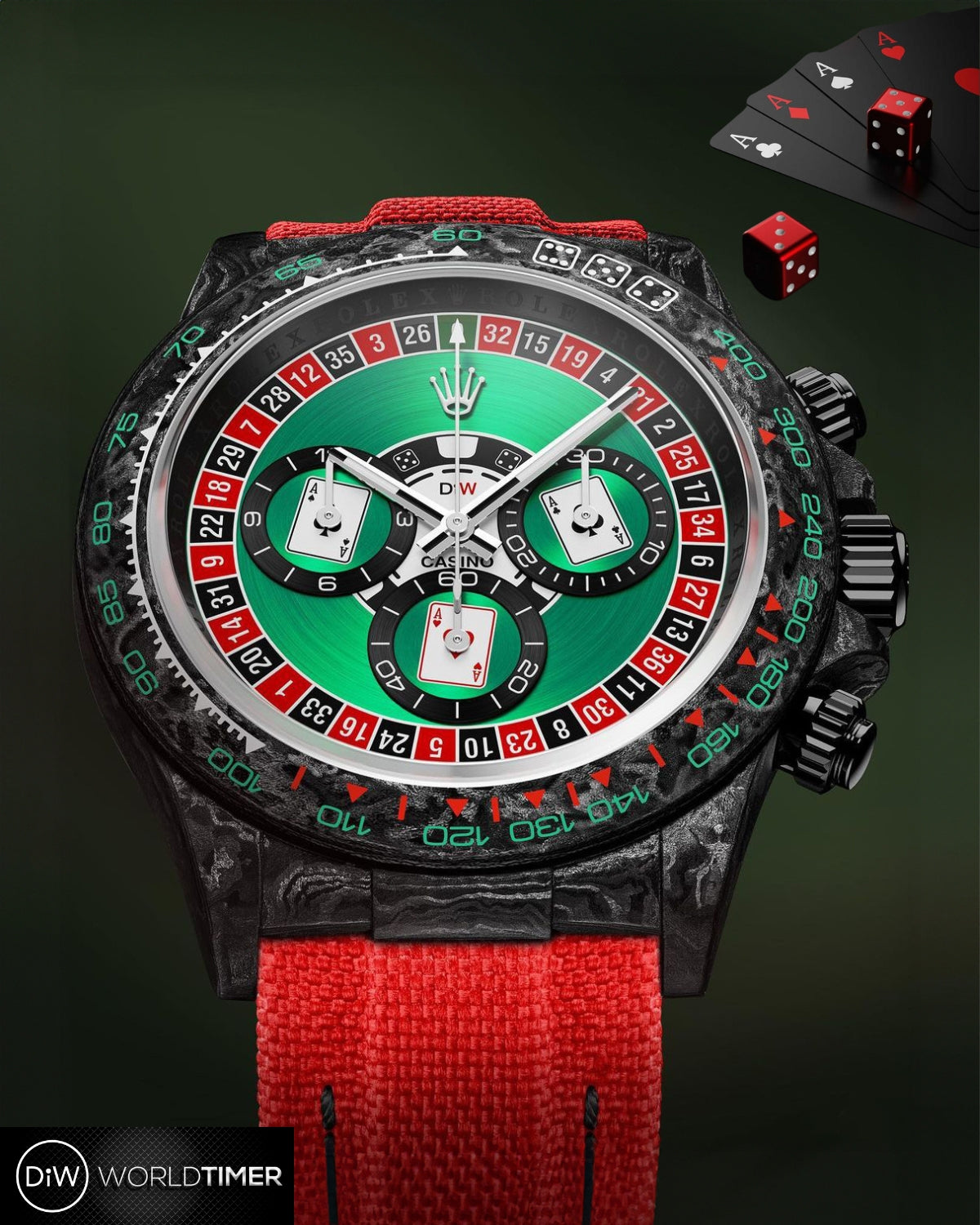 DiW 41mm Rolex Daytona LUCKY PLAYER 41mm 碳纖 勞力士地通拿 | WORLDTIMER