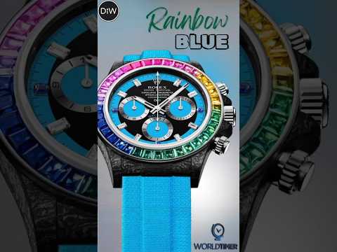 DiW Rolex Daytona RAINBOW BLUE Baguette Bezel Watch 碳纖 勞力士 地通拿 | WORLDTIMER