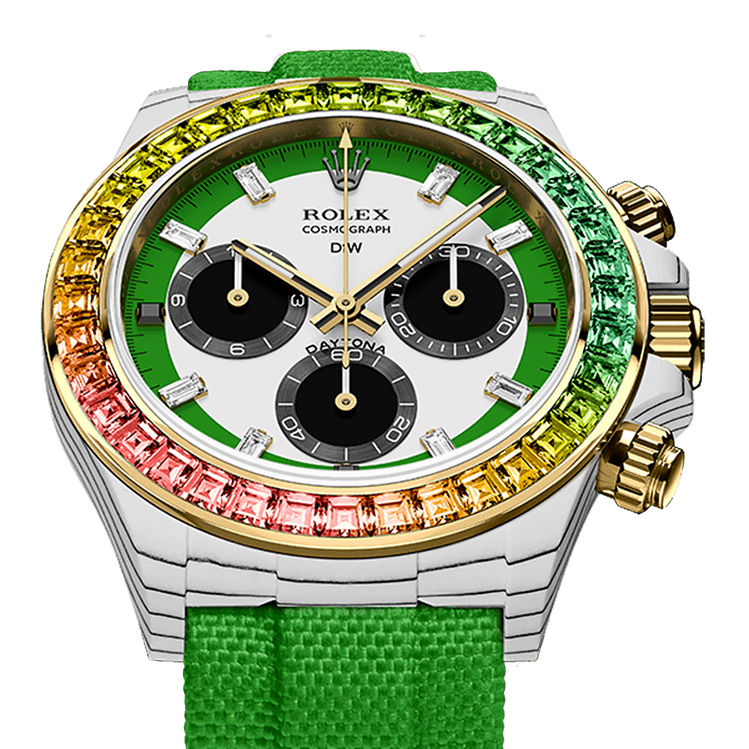 DiW Rolex Daytona RAINBOW WILD GREEN In Quartz Fiber | WORLDTIMER