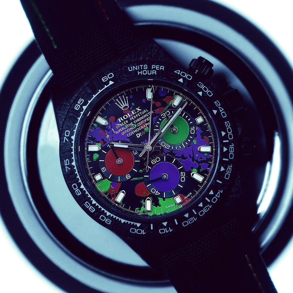 NTPT Carbon Rolex DiW Daytona "MOTLEY PURPLE UNIQUE 2" | WORLDTIMER