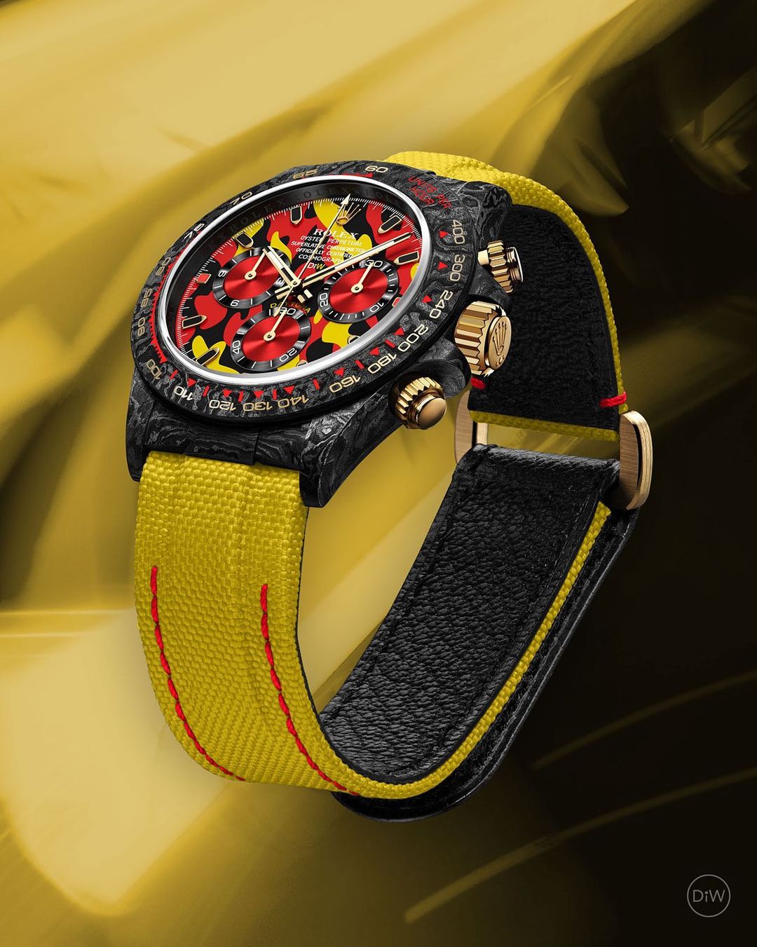 NTPT Carbon Rolex DiW Daytona MILITARY YELLOW 勞力士 地通拿 DiW | WORLDTIMER