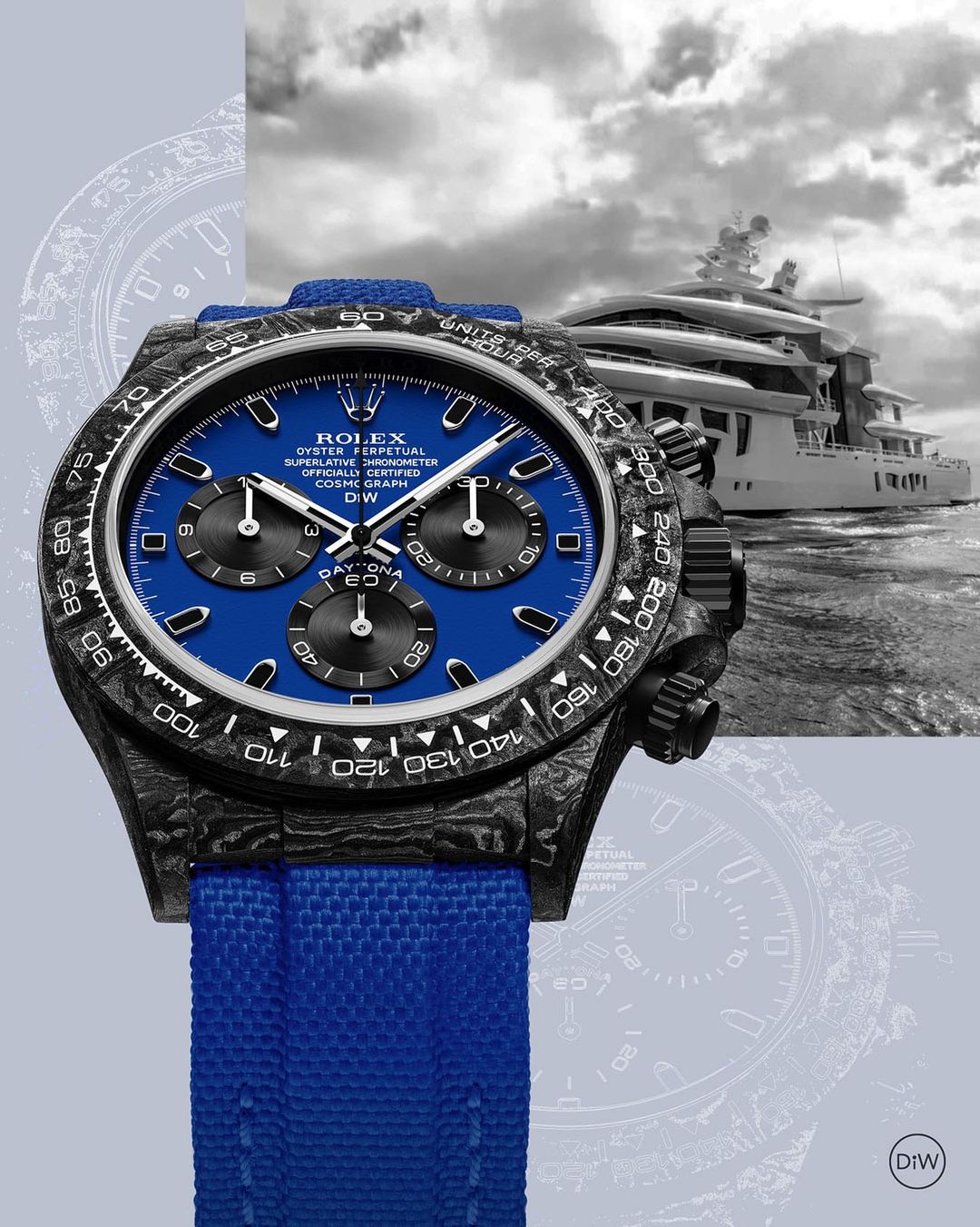 DiW Rolex Carbon Daytona “MIAMI BLUE" | WORLDTIMER
