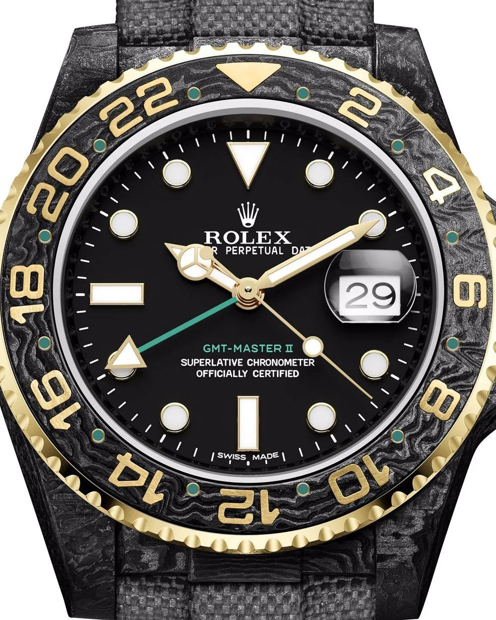DiW FARFETCH Rolex GMT MASTER GOLDEN SPEEDSTER GREEN HAND | WORLDTIMER