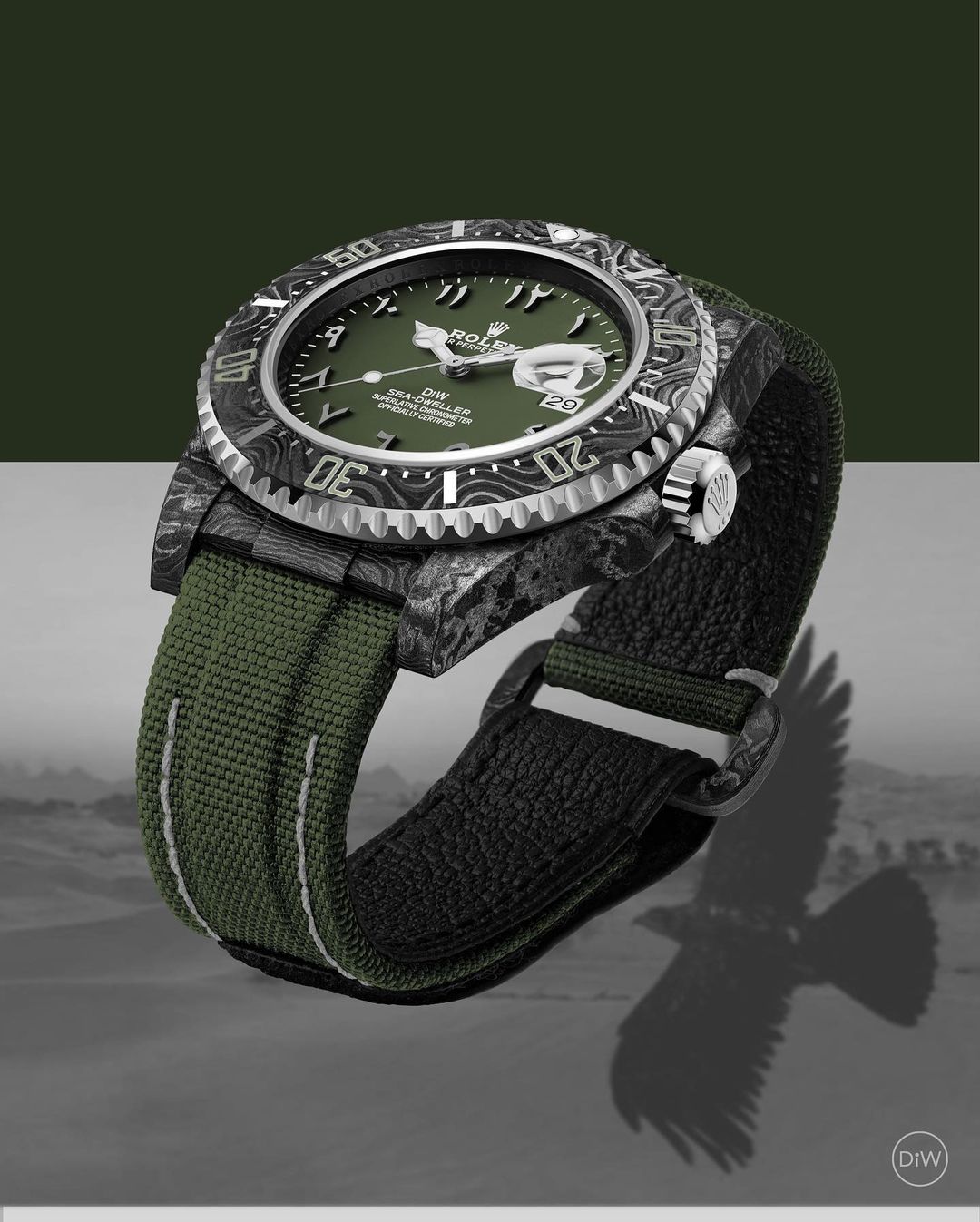 NTPT Carbon DiW Rolex Sea Dweller 43 HUNTER ARABIC | WORLDTIMER