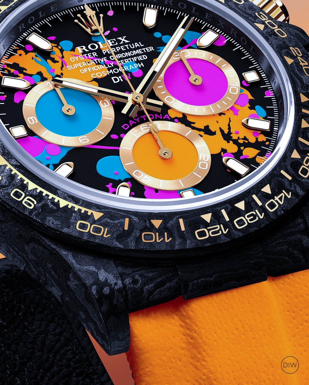 Rolex DiW 勞力士 NTPT Carbon Daytona MOTLEY ORANGE | WORLDTIMER