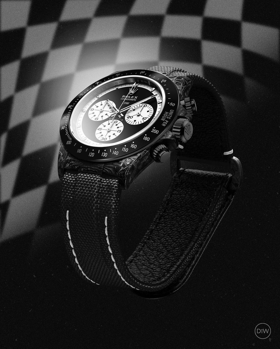 DiW 勞力士 碳纖 地通拿 Rolex Daytona PAUL NEWMAN BLACK DLC | WORLDTIMER