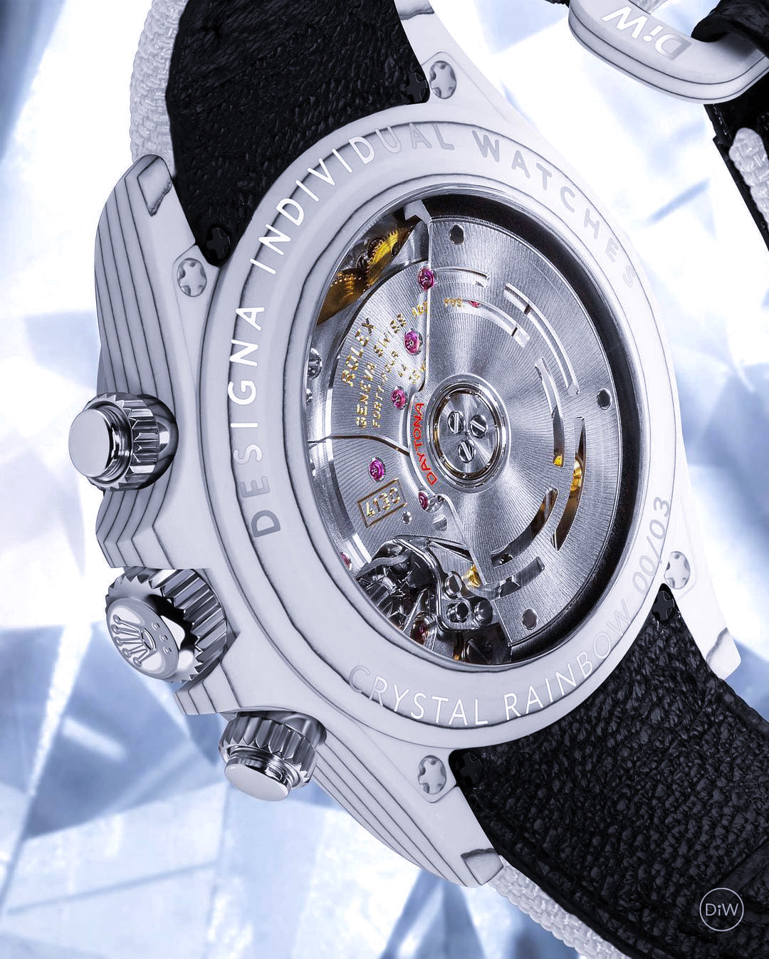 DiW Rolex Rainbow Daytona CRYSTAL In Quartz Fiber | WORLDTIMER