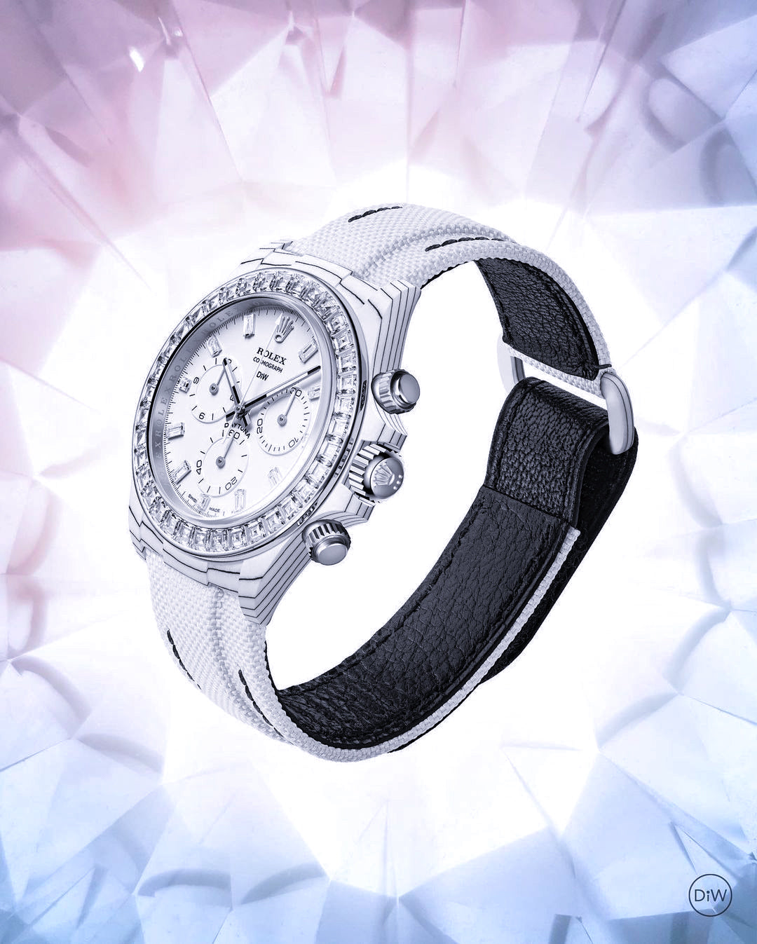 DiW Rolex Rainbow Daytona CRYSTAL In Quartz Fiber | WORLDTIMER