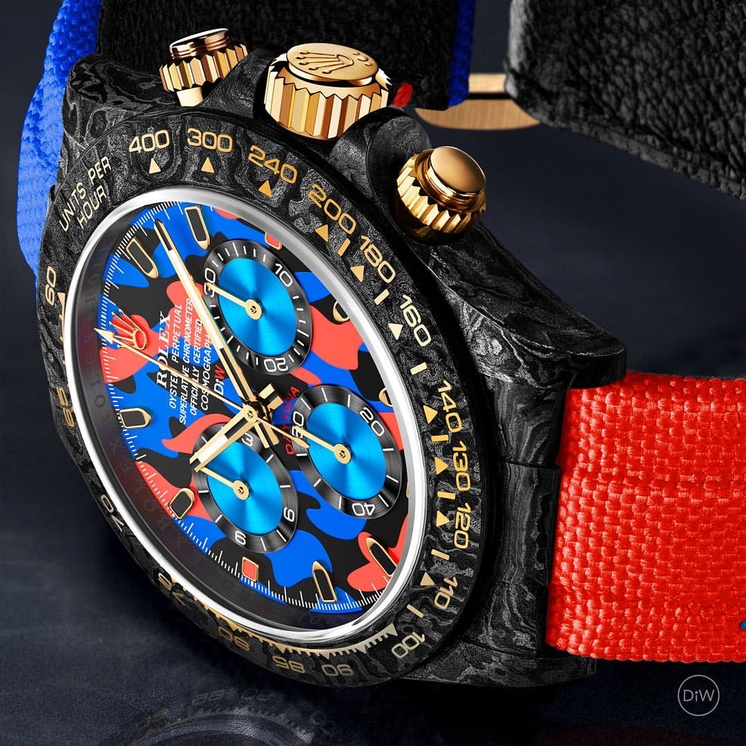 NTPT Carbon Rolex DiW Daytona MILITARY RED 勞力士 地通拿 DiW | WORLDTIMER