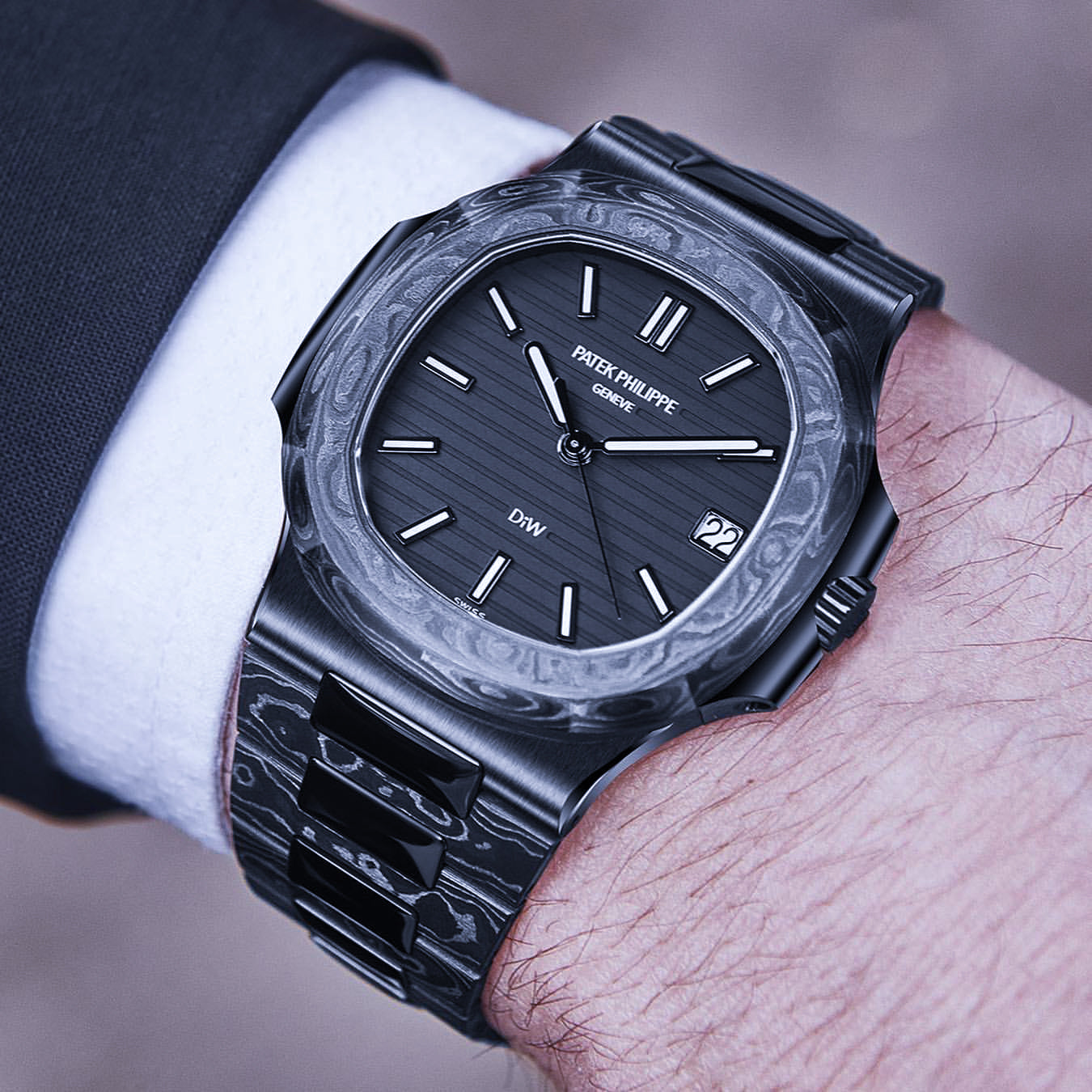 NTPT Carbon Patek Philippe DiW Nautilus 5711 BLACK GRAIL 百達翡麗 金鷹5711 | WORLDTIMER