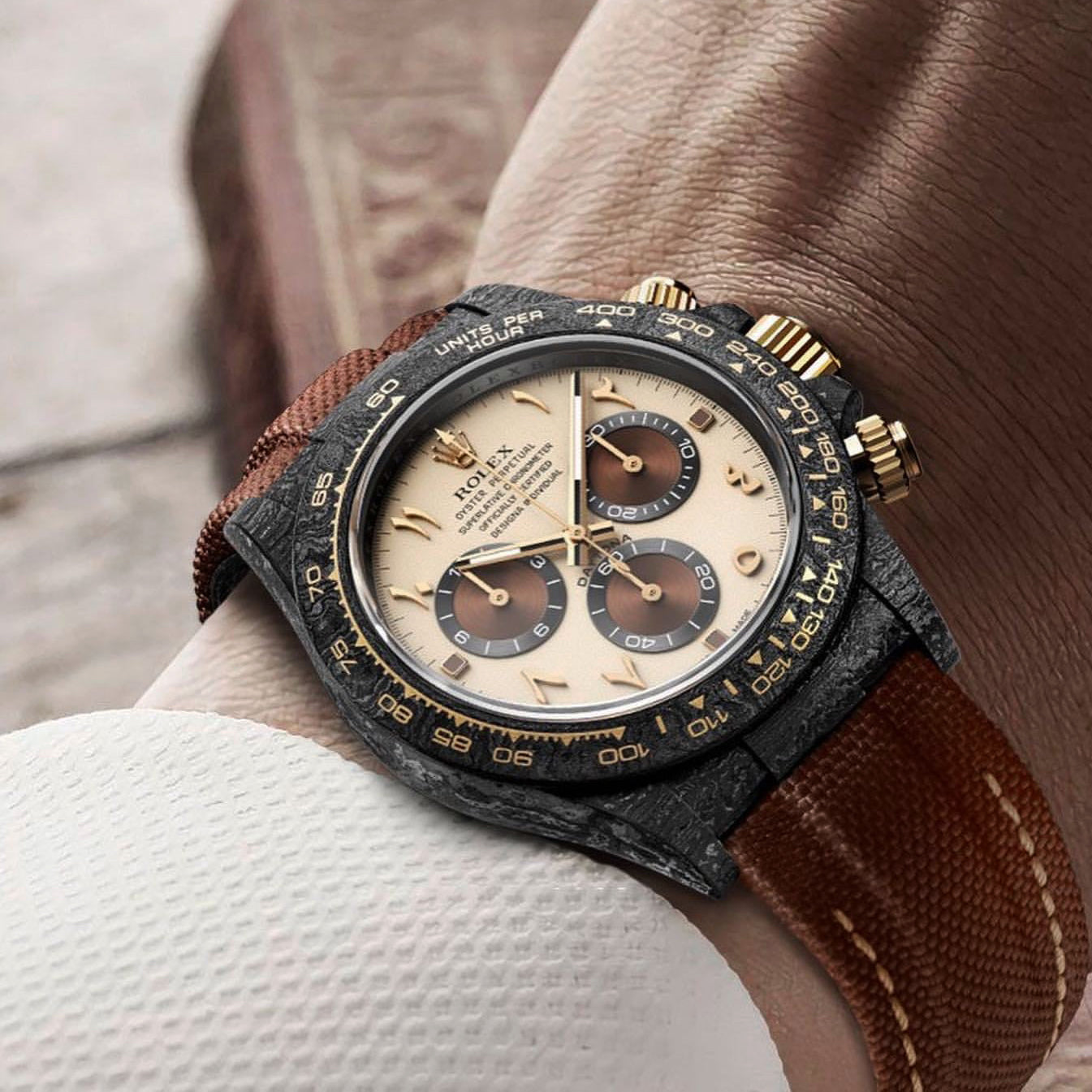 NTPT 碳纖 勞力士 DiW 地通拿 NTPT Carbon Rolex Daytona DESERT EAGLE ARABIC | WORLDTIMER