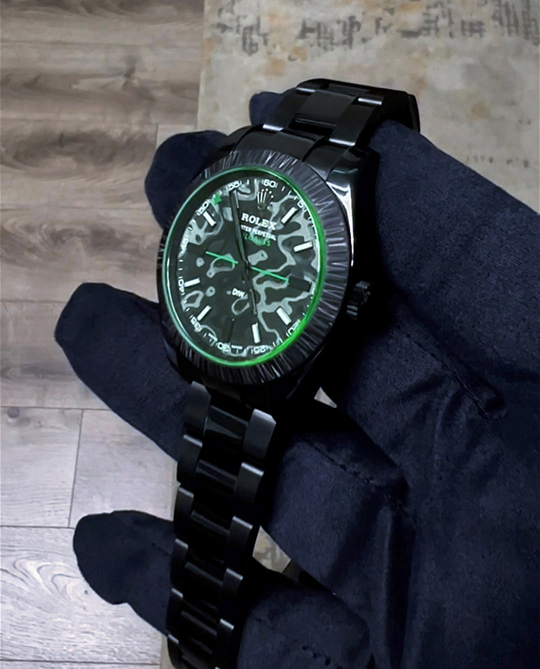 Rolex DiW Milgauss AVIATOR Green Gaussian Watch | WORLDTIMER