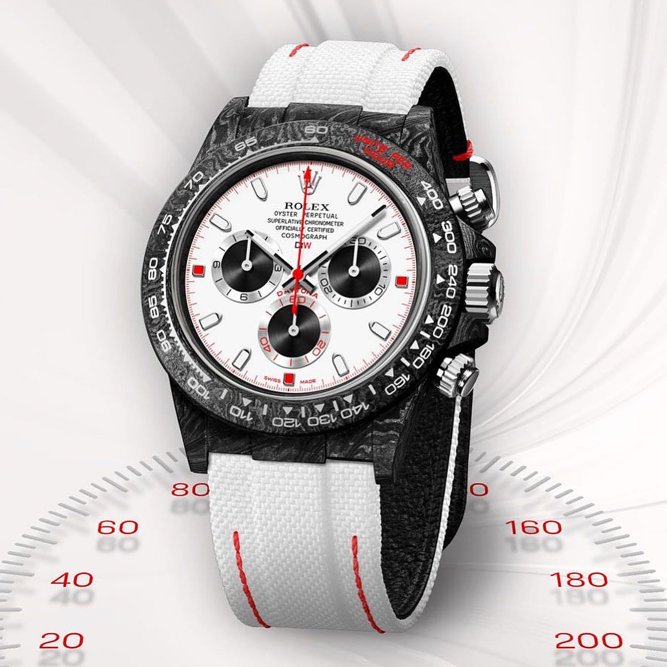 DiW Carbon Rolex Daytona SPEEDSTER WHITE 全球最輕 NTPT碳纖 DiW 勞力士地通拿 | WORLDTIMER