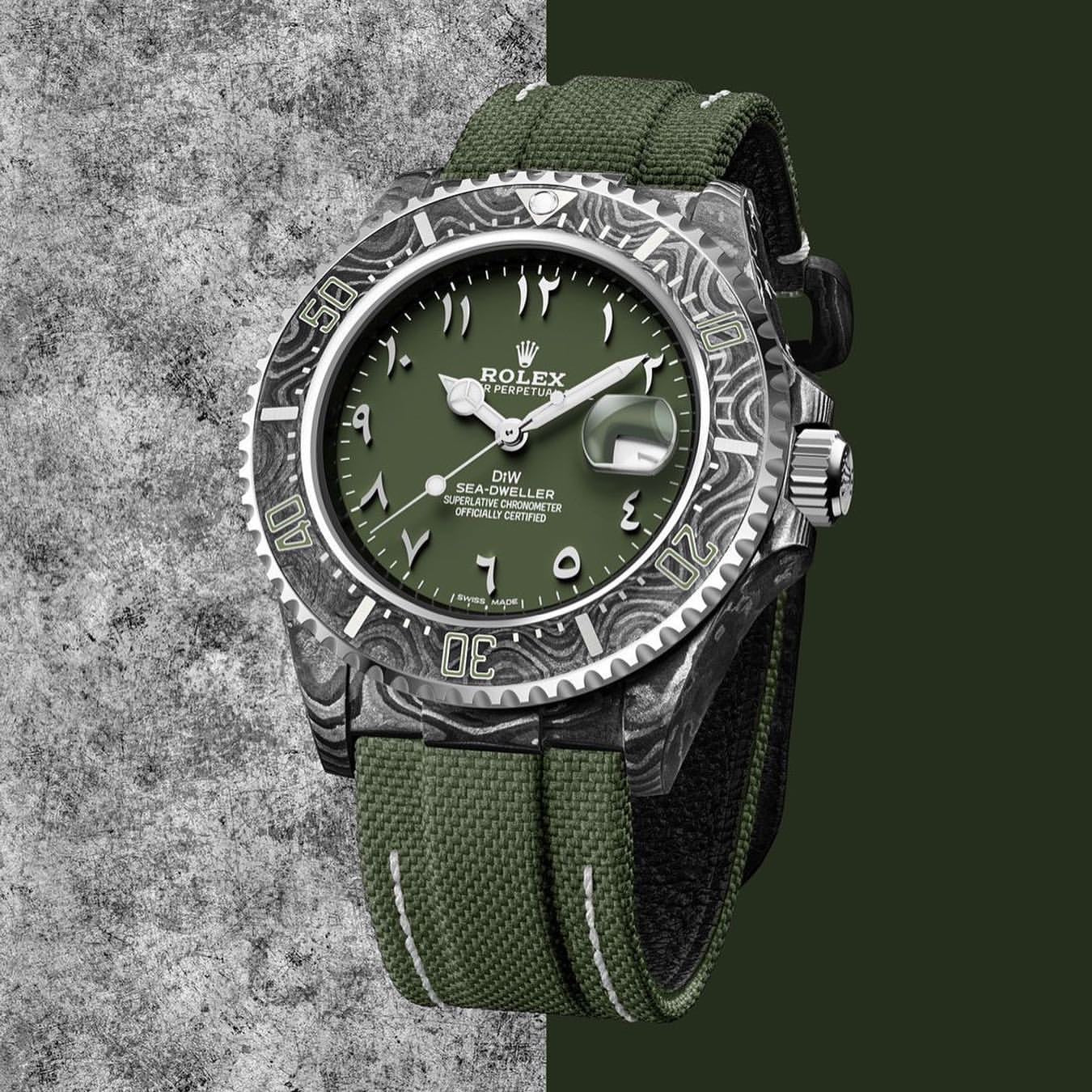NTPT Carbon DiW Rolex Sea Dweller HUNTER ARABIC | WORLDTIMER
