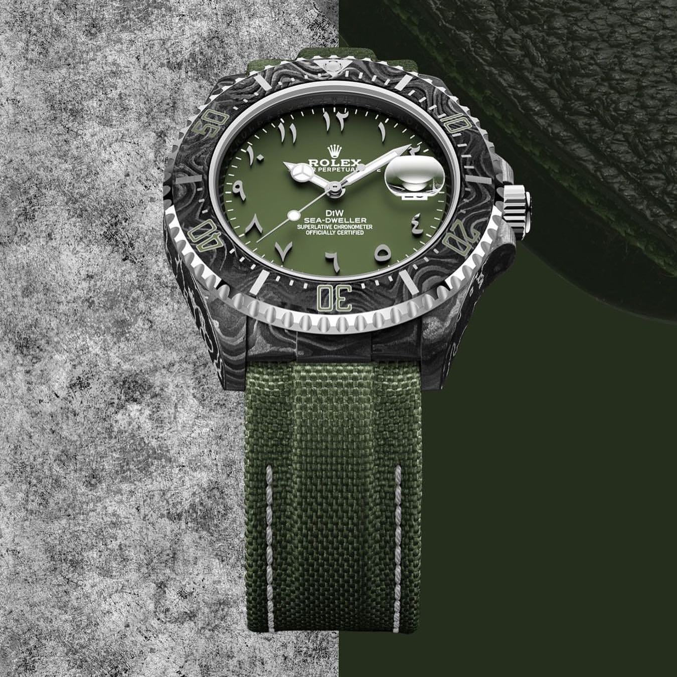 Rolex DiW Carbon Sea Dweller HUNTER ARABIC | WORLDTIMER