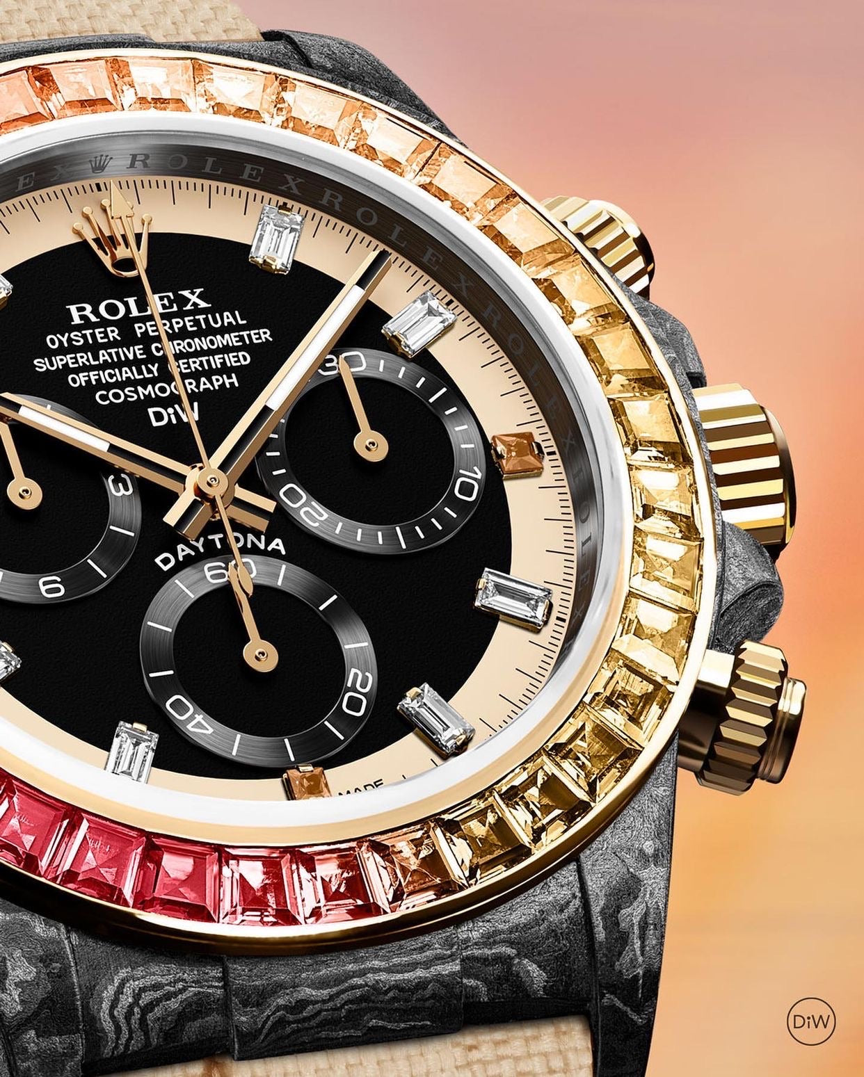 Rolex DiW Daytona RAINBOW SUNRAY 勞力士 地通拿 DiW | WORLDTIMER