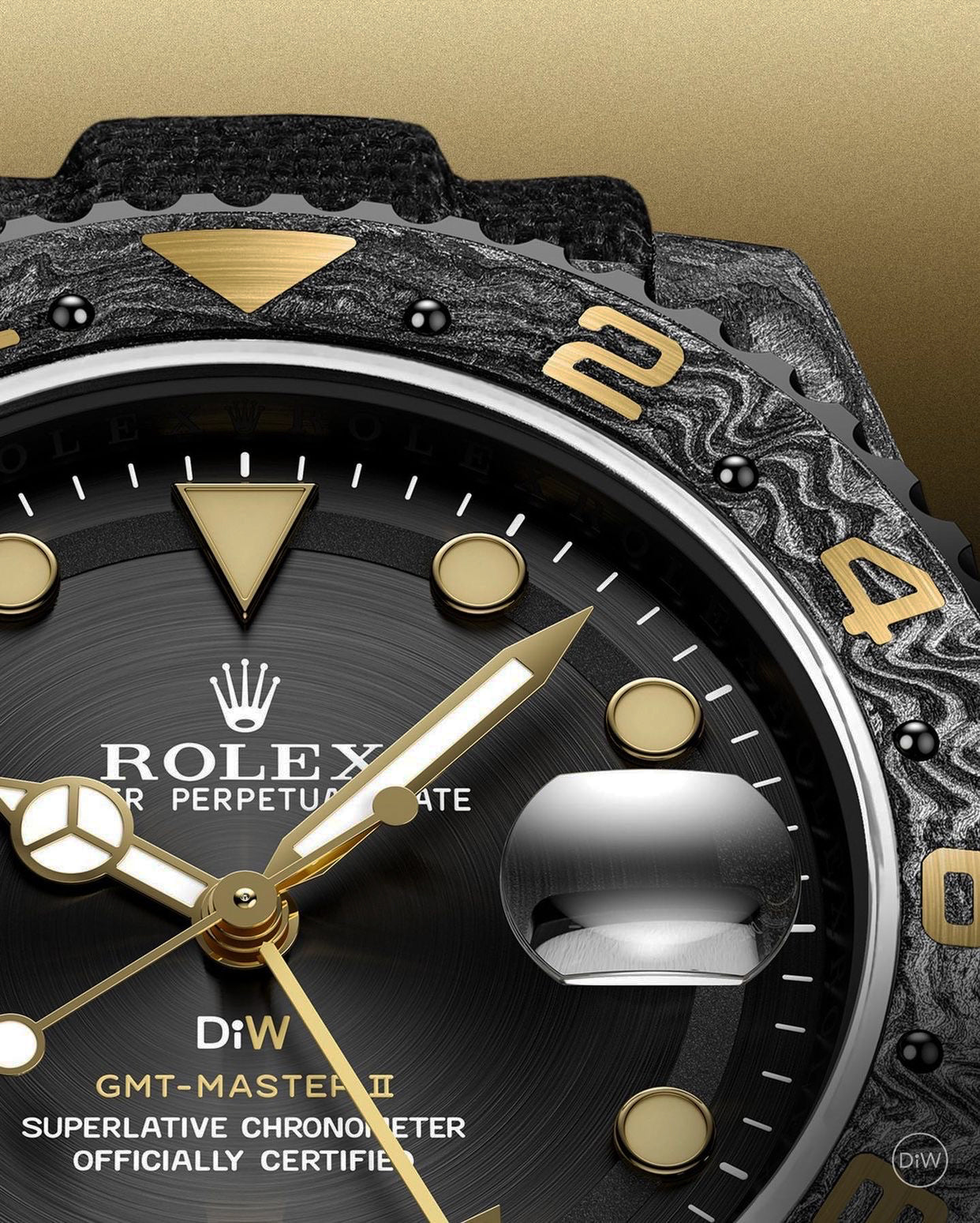 NTPT Carbon DiW Rolex GMT Master GOLDEN C | WORLDTIMER