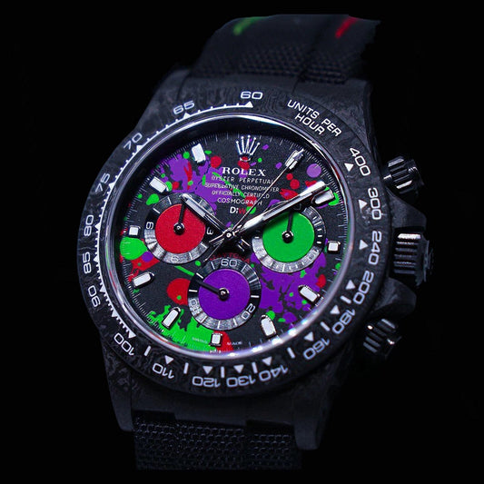 DiW Rolex Carbon Daytona "MOTLEY PURPLE UNIQUE 1" | WORLDTIMER