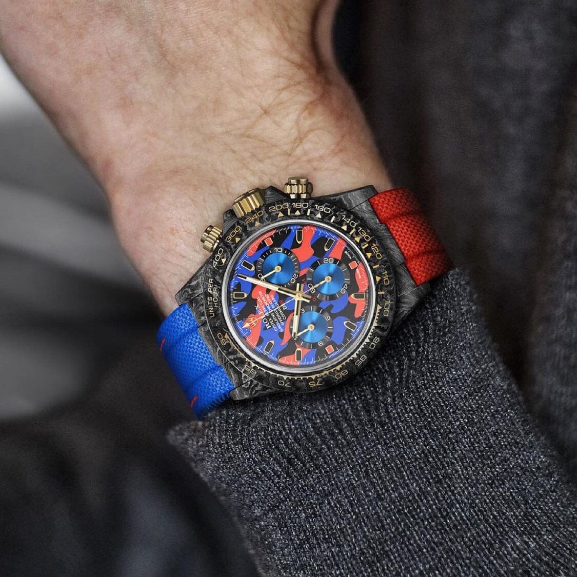 NTPT Carbon Rolex DiW Daytona MILITARY RED 勞力士 地通拿 DiW | WORLDTIMER