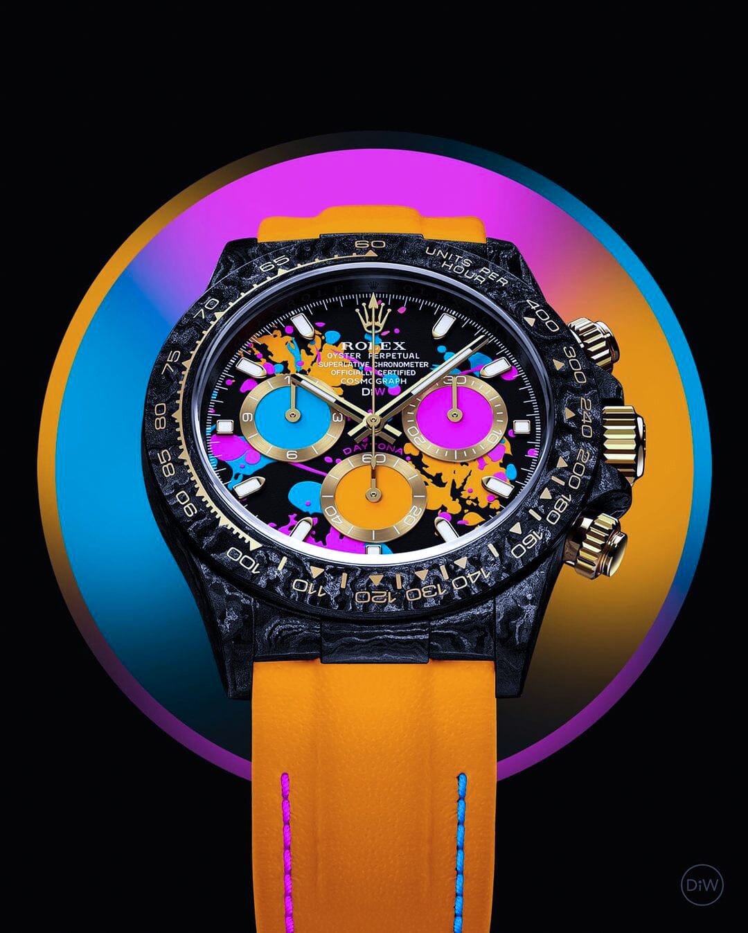Rolex DiW 勞力士 NTPT Carbon Daytona MOTLEY ORANGE | WORLDTIMER