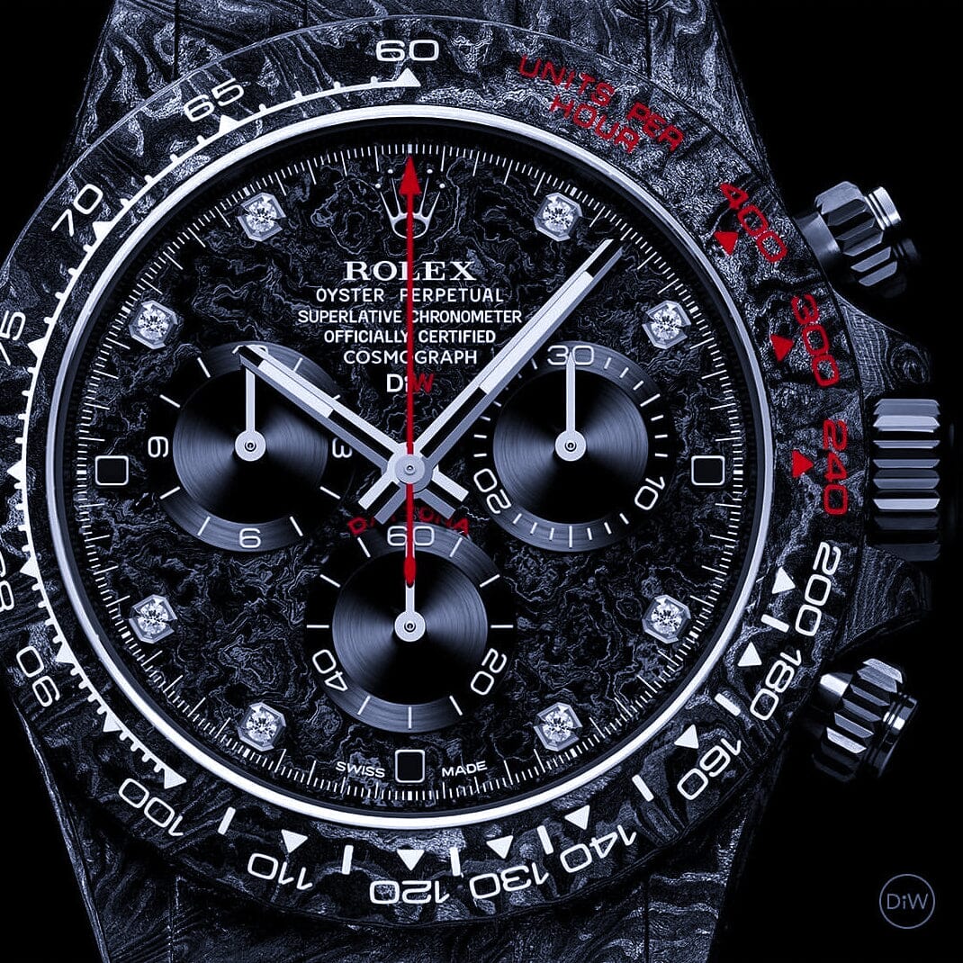 NTPT Carbon Rolex DiW Daytona SPEEDSTER DIAMOND INDEX 勞力士 地通拿 DiW | WORLDTIMER