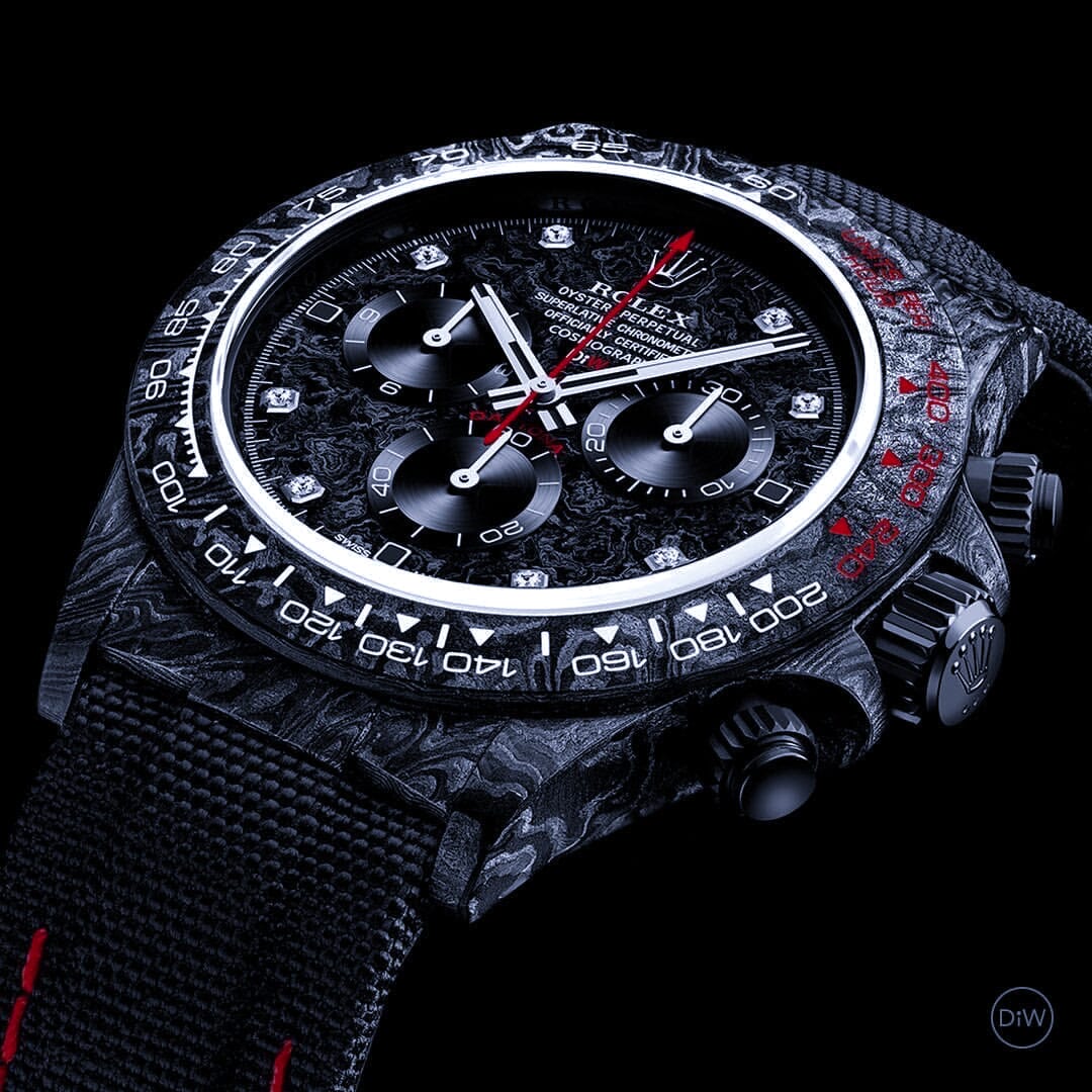 NTPT Carbon Rolex DiW Daytona SPEEDSTER DIAMOND INDEX 勞力士 地通拿 DiW | WORLDTIMER
