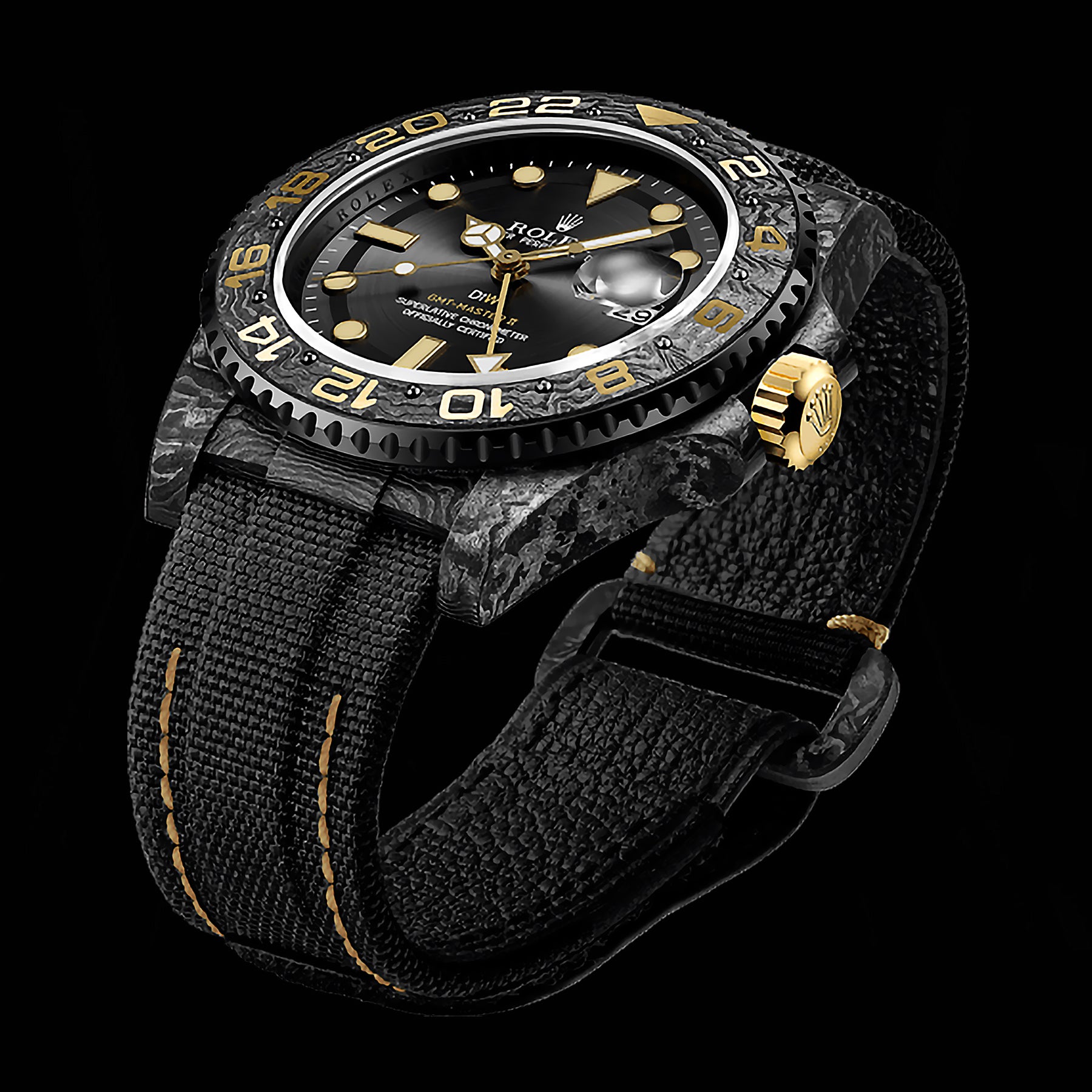 NTPT Carbon DiW Rolex GMT Master GOLDEN C | WORLDTIMER