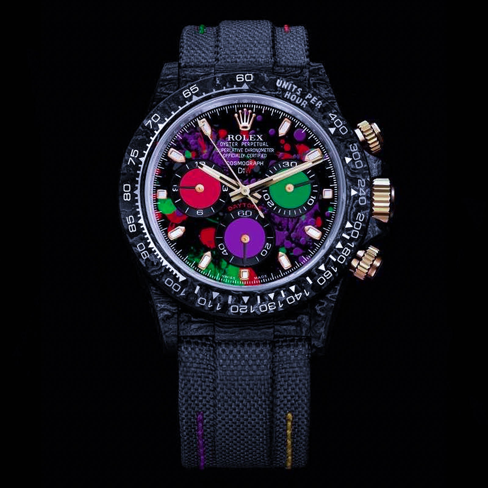 DiW Rolex Carbon Daytona "MOTLEY PURPLE UNIQUE 1" | WORLDTIMER