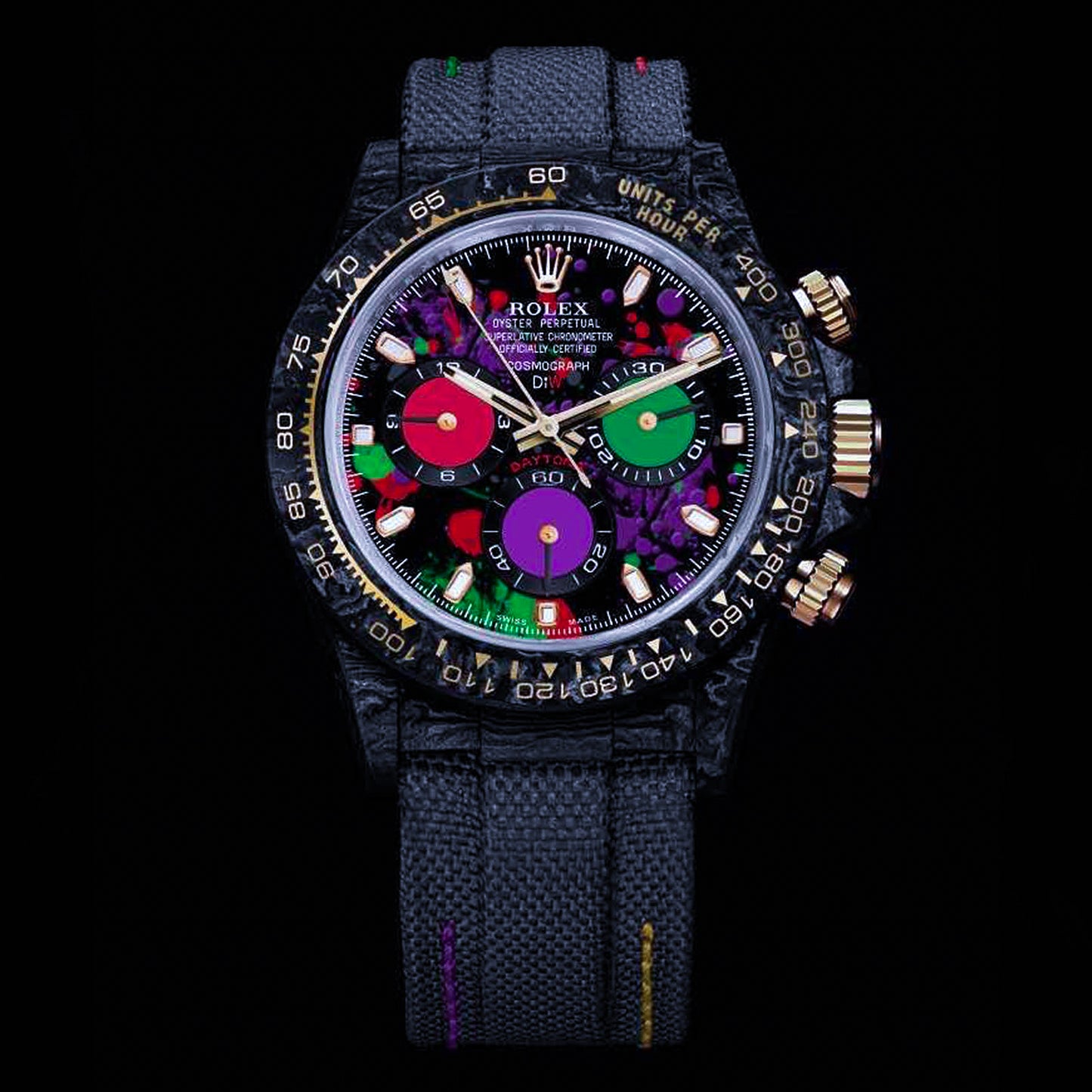 NTPT Carbon Rolex DiW Daytona "MOTLEY PURPLE UNIQUE 2" | WORLDTIMER