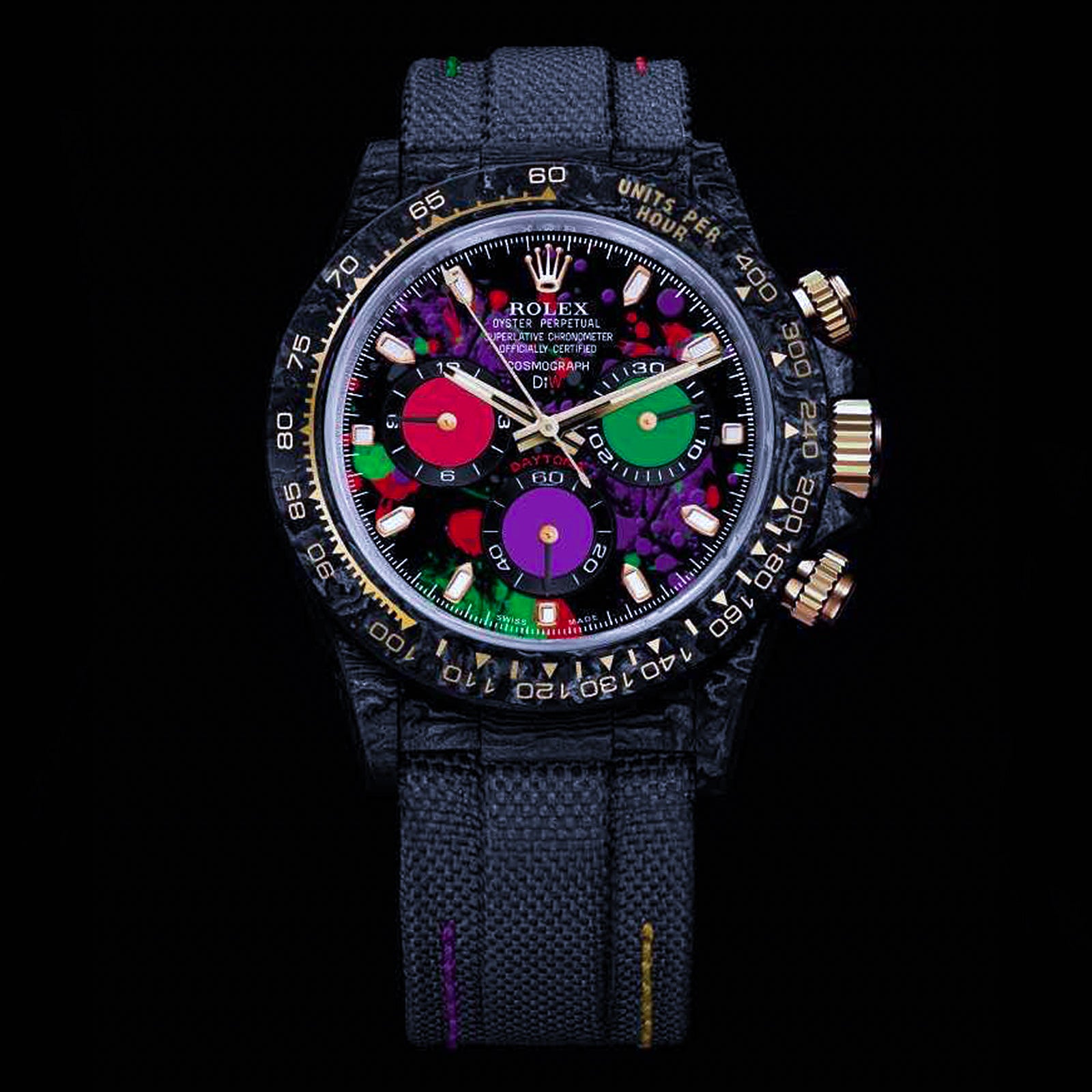 NTPT Carbon Rolex DiW Daytona "MOTLEY PURPLE UNIQUE 2" | WORLDTIMER
